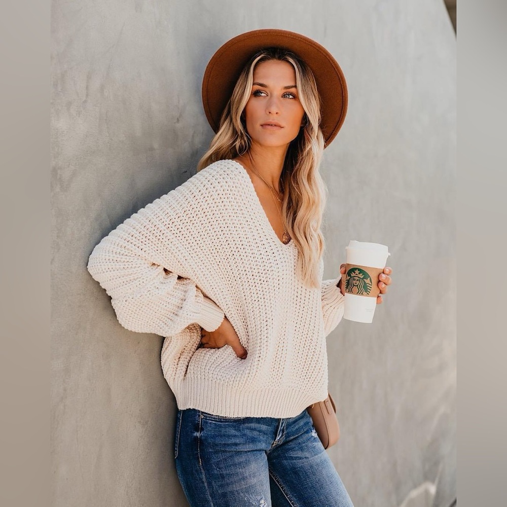 Vici Carry On Knit V Neck Sweater